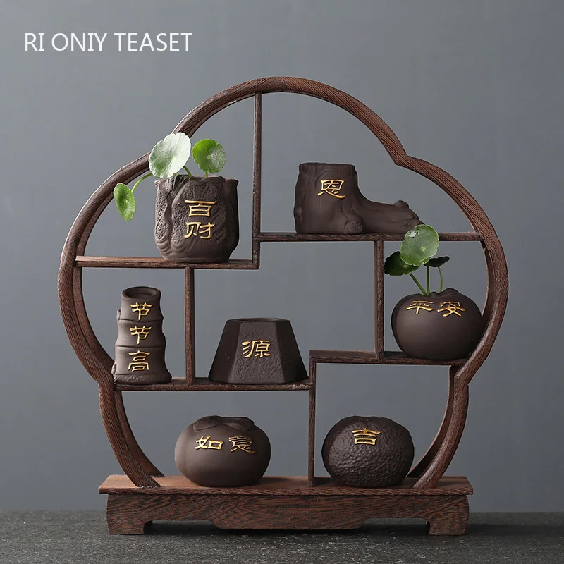 크리 에이 티브 보라색 점토 차 애완 동물 손가락 집  - Bonsai Garden Ornaments 리뷰 및 가격