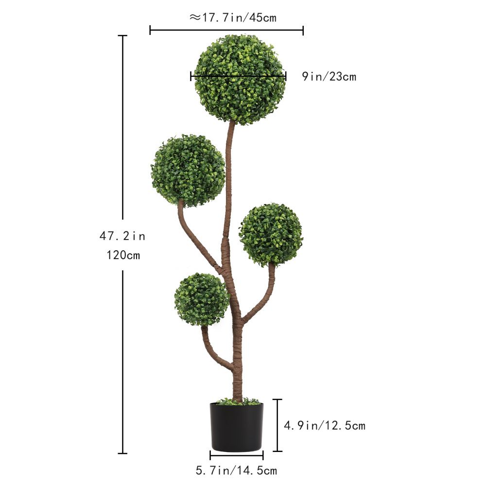 4피트 높이의 인조 박스우드 토피어리 나무, 화분에 담 - Bonsai Garden Indoor 리뷰 및 가격