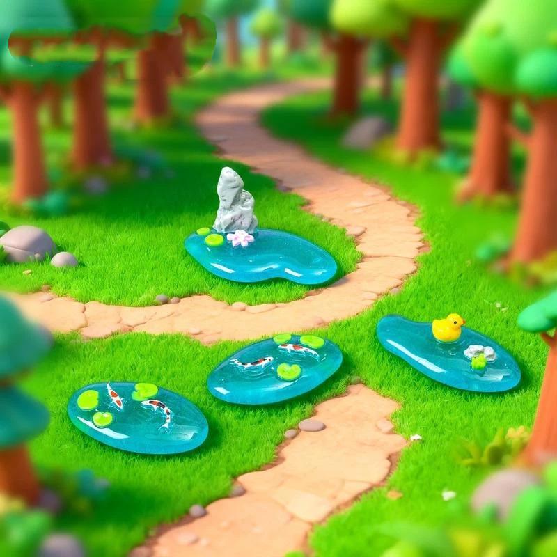 코이 오리 연꽃 미니 레진 연못 장식품 부드러운 표면  - Bonsai Garden With Pond 리뷰 및 가격