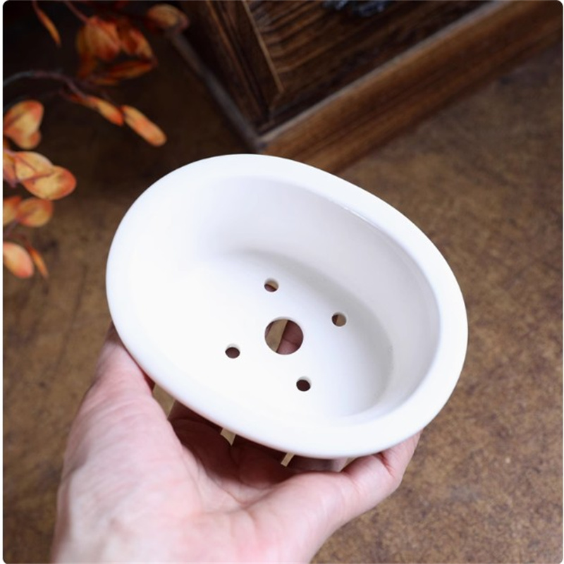 도자기 흰색 타원형 분재 냄비, 미니 냄비, 원형, 작 - Bonsai Garden Table 리뷰 및 가격