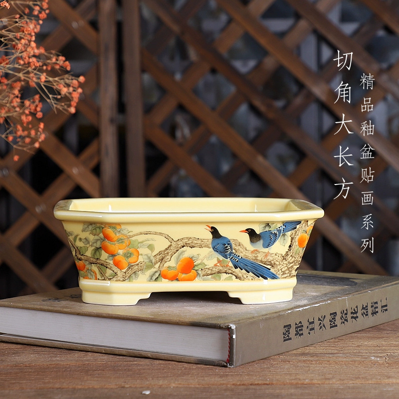 도자기 직사각형 분재 냄비, 중국 전통 패턴, 방, 가 - Bonsai Garden Table 리뷰 및 가격